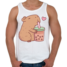 PRINTFASHION Sweet bubble tea - Férfi atléta - Fehér