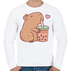 PRINTFASHION Sweet bubble tea - Férfi pulóver - Fehér