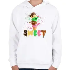 PRINTFASHION SWEET - Gyerek kapucnis pulóver - Fehér gyerek pulóver, kardigán