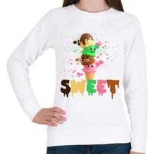 PRINTFASHION SWEET - Női pulóver - Fehér női pulóver, kardigán