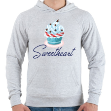 PRINTFASHION Sweetheart - Férfi kapucnis pulóver - Sport szürke férfi pulóver, kardigán