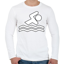 PRINTFASHION Swimmer - Férfi hosszú ujjú póló - Fehér férfi póló