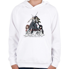 PRINTFASHION Sword Gai - Gyerek kapucnis pulóver - Fehér