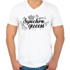 PRINTFASHION Synchro queen - Férfi V-nyakú póló - Fehér férfi póló