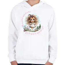 PRINTFASHION Szabad élet, szabad madár... - Gyerek kapucnis pulóver - Fehér gyerek pulóver, kardigán