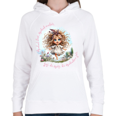 PRINTFASHION Szabad élet, szabad madár... - Női kapucnis pulóver - Fehér