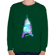 PRINTFASHION Szabadesés - Gyerek pulóver - Sötétzöld