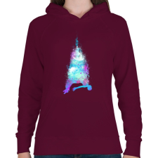 PRINTFASHION Szabadesés - Női kapucnis pulóver - Bordó női pulóver, kardigán