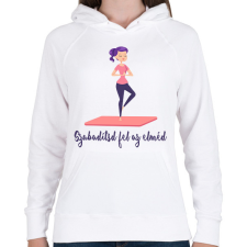 PRINTFASHION Szabadítsd fel az elméd - Női kapucnis pulóver - Fehér női pulóver, kardigán