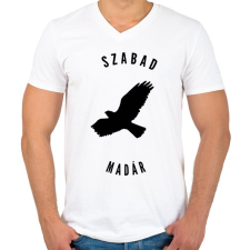 PRINTFASHION szabadmadár - Férfi V-nyakú póló - Fehér férfi póló