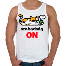 PRINTFASHION Szabadság On - Férfi atléta - Fehér