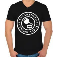 PRINTFASHION Szabadság utolsó napjai.. - Férfi V-nyakú póló - Fekete férfi póló