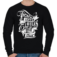 PRINTFASHION Szabályok - Férfi pulóver - Fekete férfi pulóver, kardigán