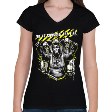 PRINTFASHION Szabályszegők - Női V-nyakú póló - Fekete női póló