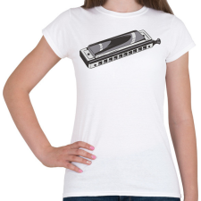 PRINTFASHION Szájharmonika - Női póló - Fehér női póló