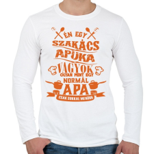 PRINTFASHION Szakács apuka - Férfi hosszú ujjú póló - Fehér férfi póló