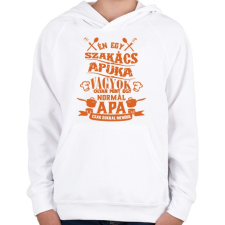 PRINTFASHION Szakács apuka - Gyerek kapucnis pulóver - Fehér gyerek pulóver, kardigán