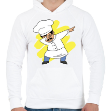 PRINTFASHION Szakács dab - Férfi kapucnis pulóver - Fehér