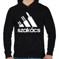 PRINTFASHION Szakács - Férfi kapucnis pulóver - Fekete férfi pulóver, kardigán