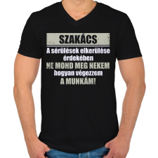 PRINTFASHION Szakács - Férfi V-nyakú póló - Fekete férfi póló