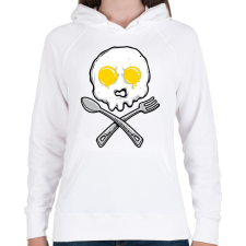 PRINTFASHION Szakács koponya - Női kapucnis pulóver - Fehér női pulóver, kardigán
