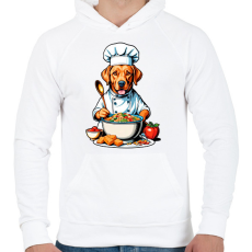 PRINTFASHION Szakács kutya - Férfi kapucnis pulóver - Fehér