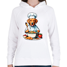 PRINTFASHION Szakács kutya - Női kapucnis pulóver - Fehér női pulóver, kardigán