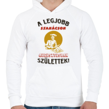 PRINTFASHION Szakács szülinapja augusztus - Férfi kapucnis pulóver - Fehér férfi pulóver, kardigán