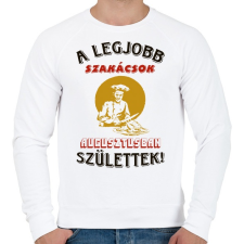 PRINTFASHION Szakács szülinapja augusztus - Férfi pulóver - Fehér férfi pulóver, kardigán