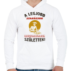 PRINTFASHION Szakács szülinapja december - Férfi kapucnis pulóver - Fehér