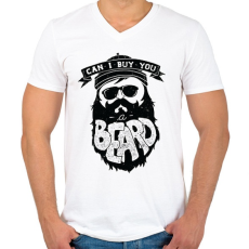 PRINTFASHION Szakáll biznisz - Férfi V-nyakú póló - Fehér