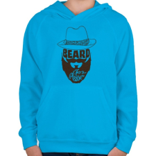 PRINTFASHION Szakáll - Gyerek kapucnis pulóver - Azúrkék gyerek pulóver, kardigán