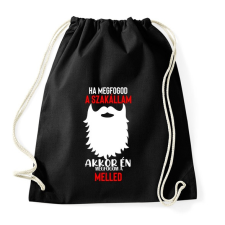 PRINTFASHION SZAKÁLL-HA MEGFOGOD... - Sportzsák, Tornazsák - Fekete tornazsák