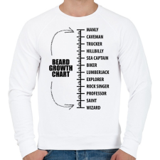 PRINTFASHION Szakáll hosszúság mérő - Férfi pulóver - Fehér férfi pulóver, kardigán