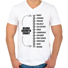 PRINTFASHION Szakáll hosszúság mérő - Férfi V-nyakú póló - Fehér