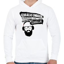 PRINTFASHION szakáll-szakállas emberek.... - Férfi kapucnis pulóver - Fehér férfi pulóver, kardigán