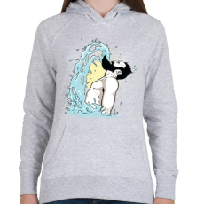 PRINTFASHION Szakállas csobbanás - Női kapucnis pulóver - Sport szürke