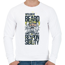 PRINTFASHION Szakállas Férfi - Férfi pulóver - Fehér férfi pulóver, kardigán