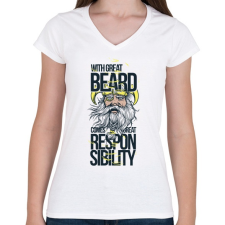 PRINTFASHION Szakállas Férfi - Női V-nyakú póló - Fehér női póló
