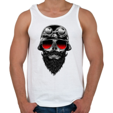 PRINTFASHION Szakállas motoros - Férfi atléta - Fehér