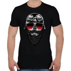 PRINTFASHION Szakállas motoros - Férfi póló - Fekete
