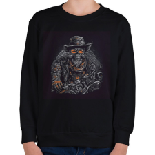 PRINTFASHION Szakállas motoros - Gyerek pulóver - Fekete gyerek pulóver, kardigán
