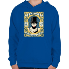PRINTFASHION Szakállas nő - Gyerek kapucnis pulóver - Királykék
