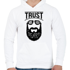 PRINTFASHION Szakállas vagyok - Férfi kapucnis pulóver - Fehér férfi pulóver, kardigán