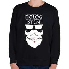 PRINTFASHION Szakállasnak lenni Isteni! - Gyerek pulóver - Fekete