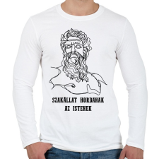 PRINTFASHION Szakállat hordanak az istenek - Férfi hosszú ujjú póló - Fehér férfi póló