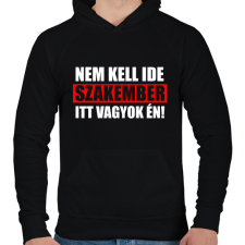 PRINTFASHION Szakember (4) - Férfi kapucnis pulóver - Fekete férfi pulóver, kardigán