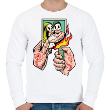 PRINTFASHION Szakítás - Férfi pulóver - Fehér férfi pulóver, kardigán