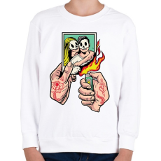 PRINTFASHION Szakítás - Gyerek pulóver - Fehér