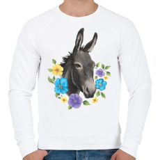 PRINTFASHION Szamár - Férfi pulóver - Fehér